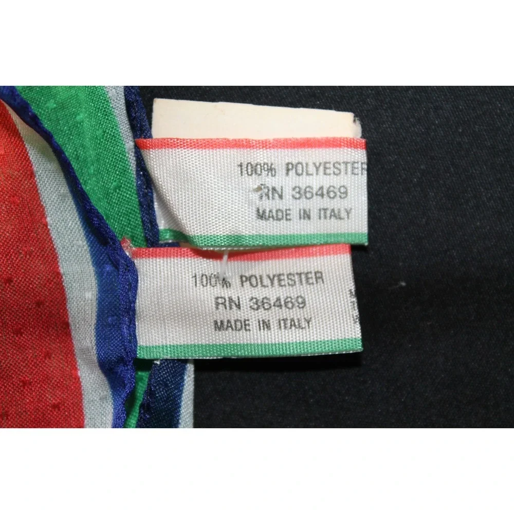 Vintage Sailboat Scarf Set 2 Nautical Red Green Blue Italy 11x53 Rectangle Scarf